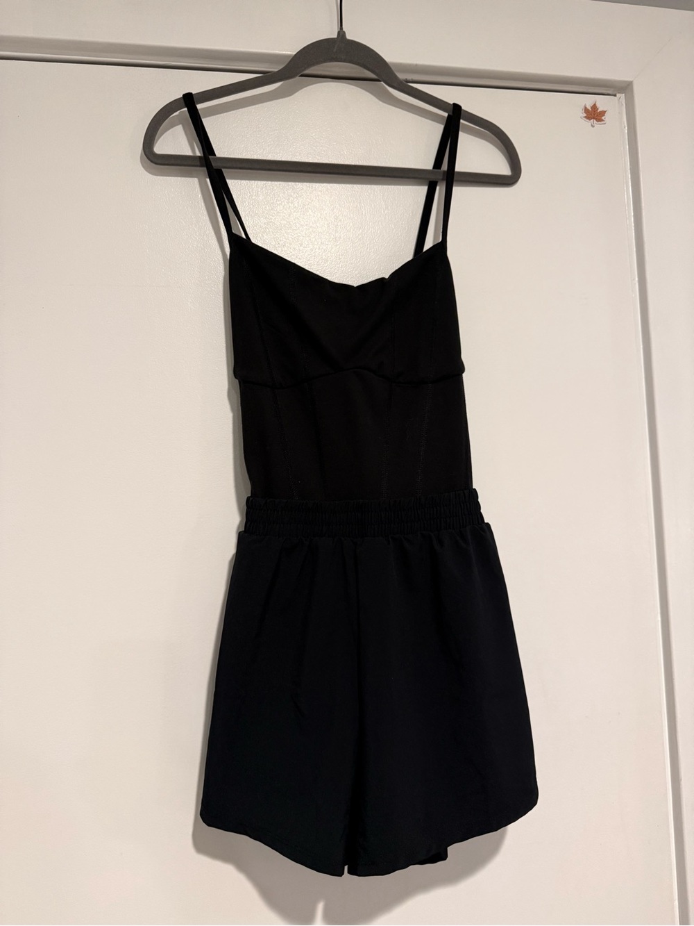 PINK Victoria's Secret Black Spaghetti-Strap Romper